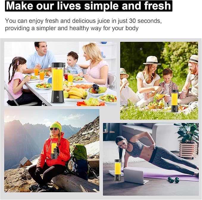 BlendPro™ – Portable Electric 6-Blade USB Juice Maker (380ML | 2000mAh)