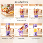 BlendPro™ – Portable Electric 6-Blade USB Juice Maker (380ML | 2000mAh)