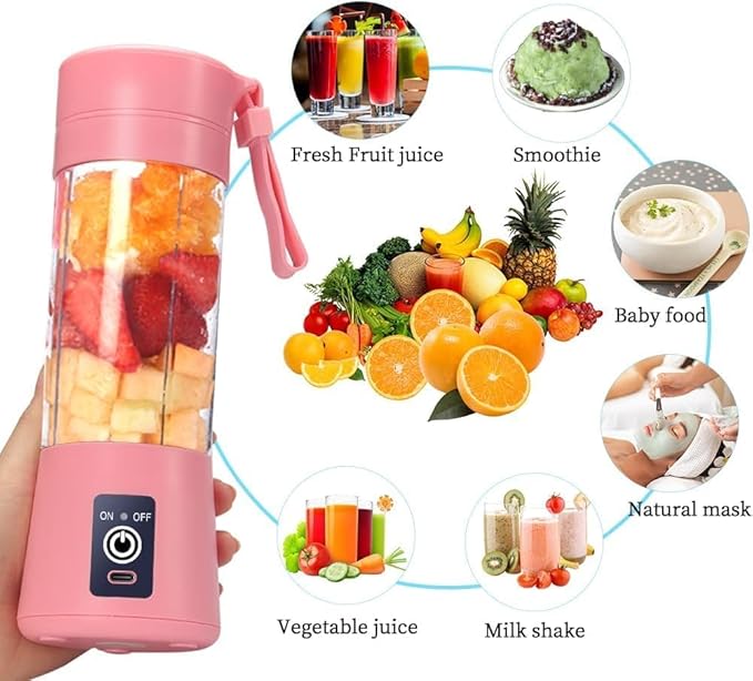 BlendPro™ – Portable Electric 6-Blade USB Juice Maker (380ML | 2000mAh)
