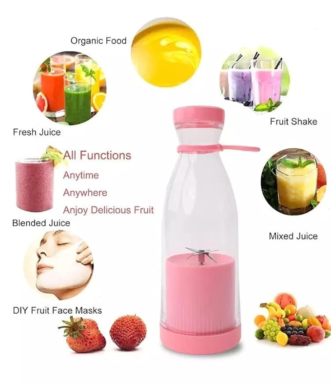 Blend & Go™ – USB Rechargeable Portable Mini Juice Blender (380ml) | Multicolour