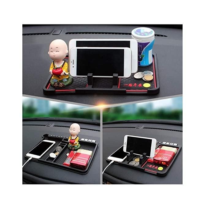 HSR Multifunction Car Dashboard Phone Holder & Anti-Slip Silicone Pad | English Letters