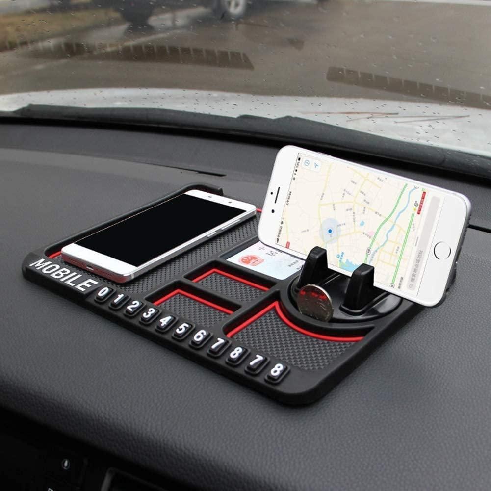 HSR Multifunction Car Dashboard Phone Holder & Anti-Slip Silicone Pad | English Letters