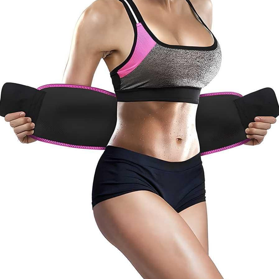 Unisex Adjustable Waist Trimmer Belt – Sweat Belt for Workout, Fat Burn & Lower Back Support