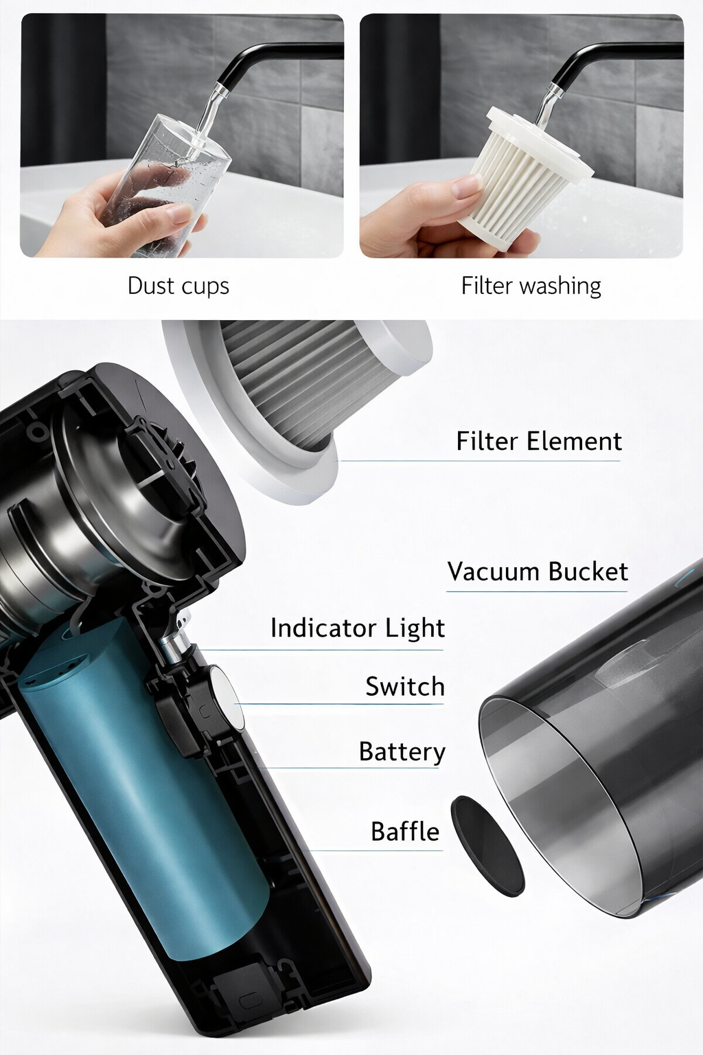 2-in-1 Portable Wireless Vacuum Cleaner & Air Duster – Powerful Handheld Cleaning Tool