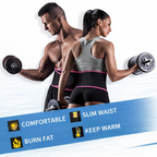 Unisex Adjustable Waist Trimmer Belt – Sweat Belt for Workout, Fat Burn & Lower Back Support