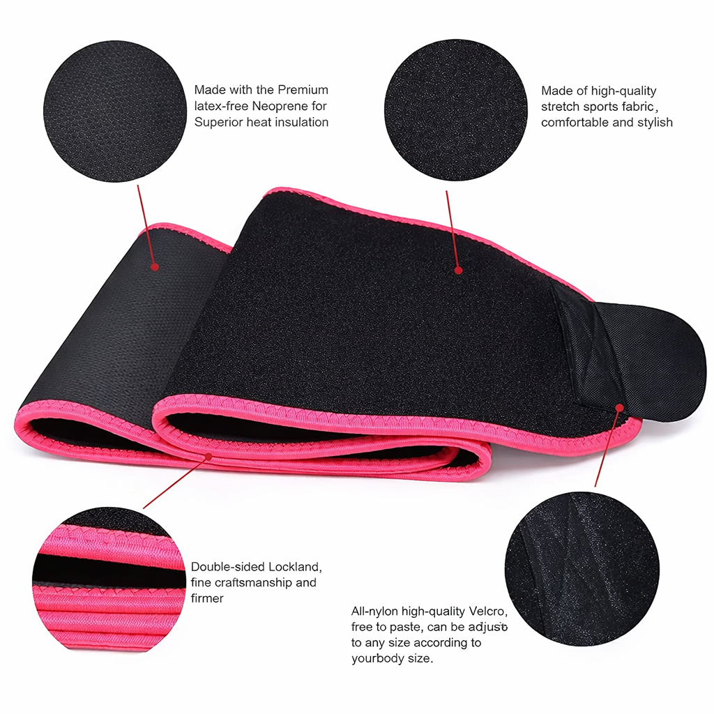 Unisex Adjustable Waist Trimmer Belt – Sweat Belt for Workout, Fat Burn & Lower Back Support