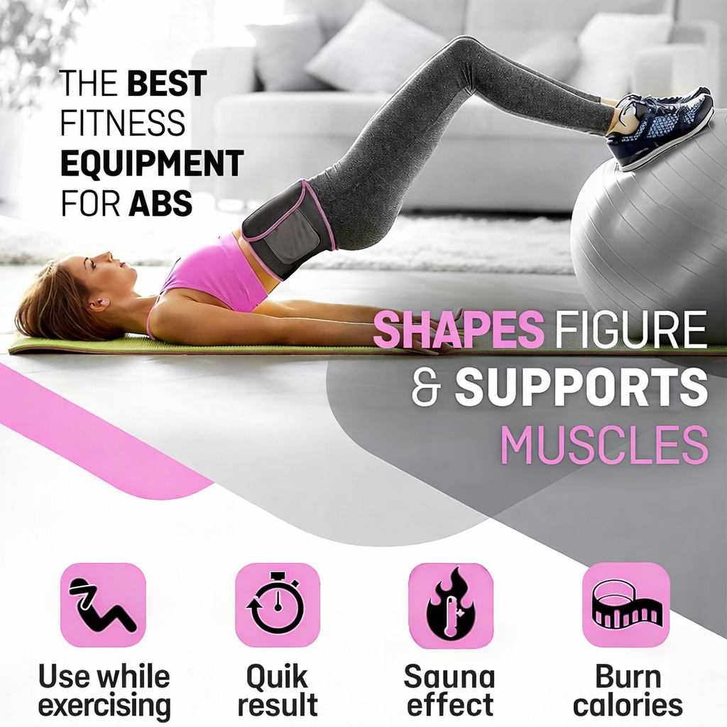 Unisex Adjustable Waist Trimmer Belt – Sweat Belt for Workout, Fat Burn & Lower Back Support