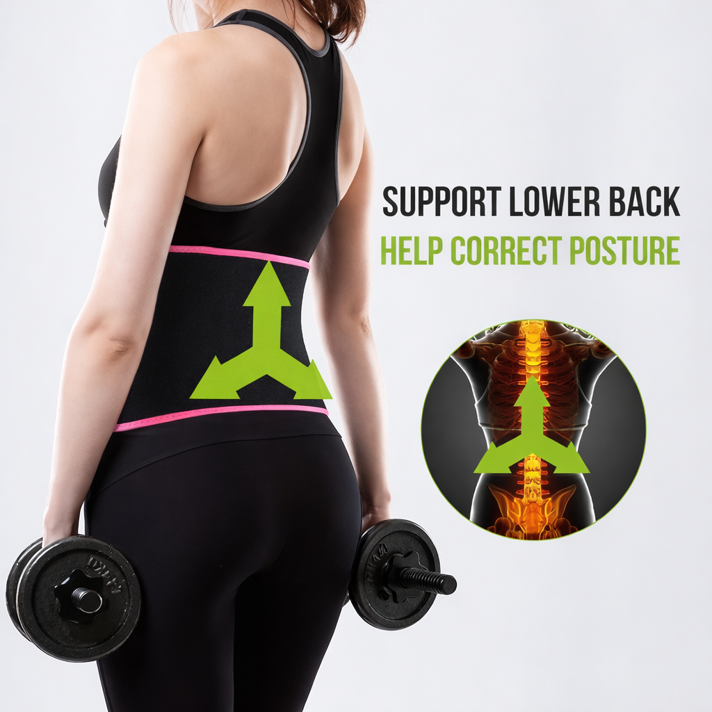 Unisex Adjustable Waist Trimmer Belt – Sweat Belt for Workout, Fat Burn & Lower Back Support