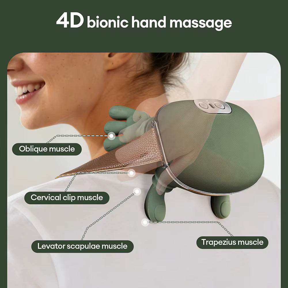 4D Bionic Hand Shoulder and Neck Massager | Soft Silicone Warm Human Like Hand