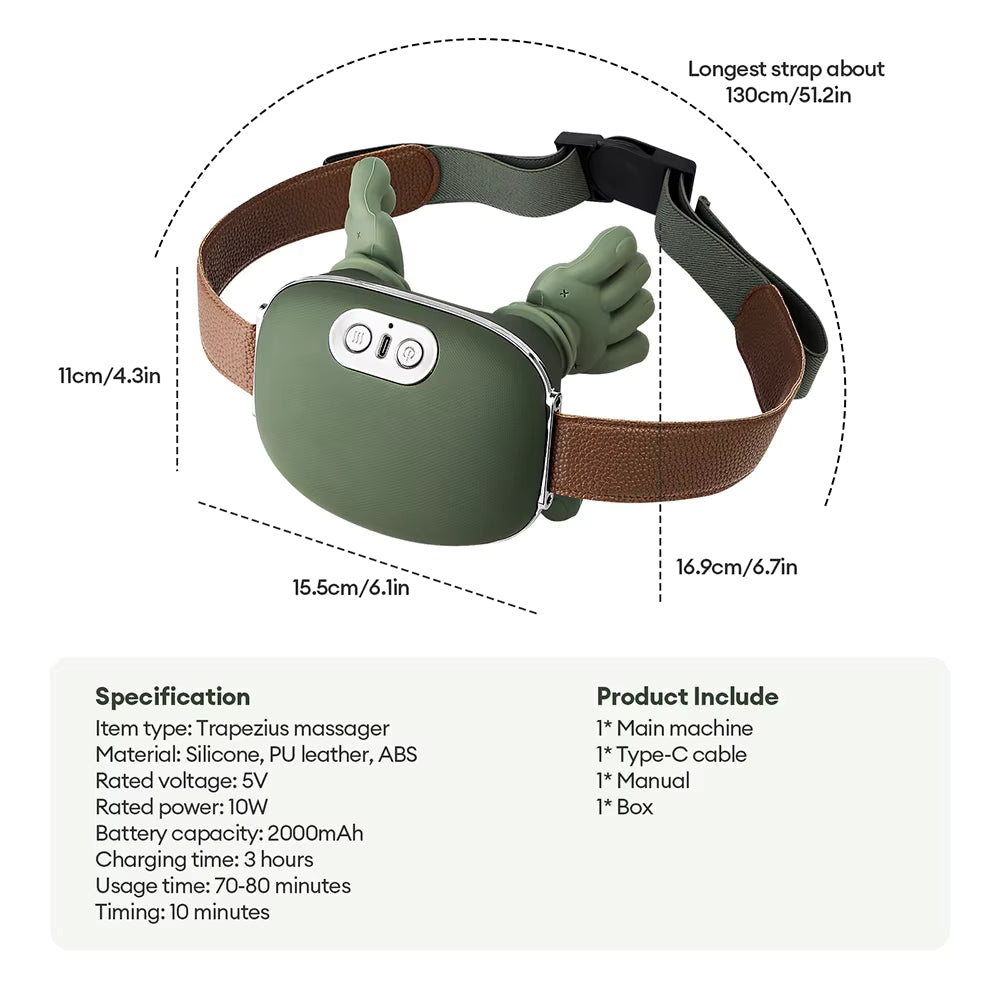 4D Bionic Hand Shoulder and Neck Massager | Soft Silicone Warm Human Like Hand